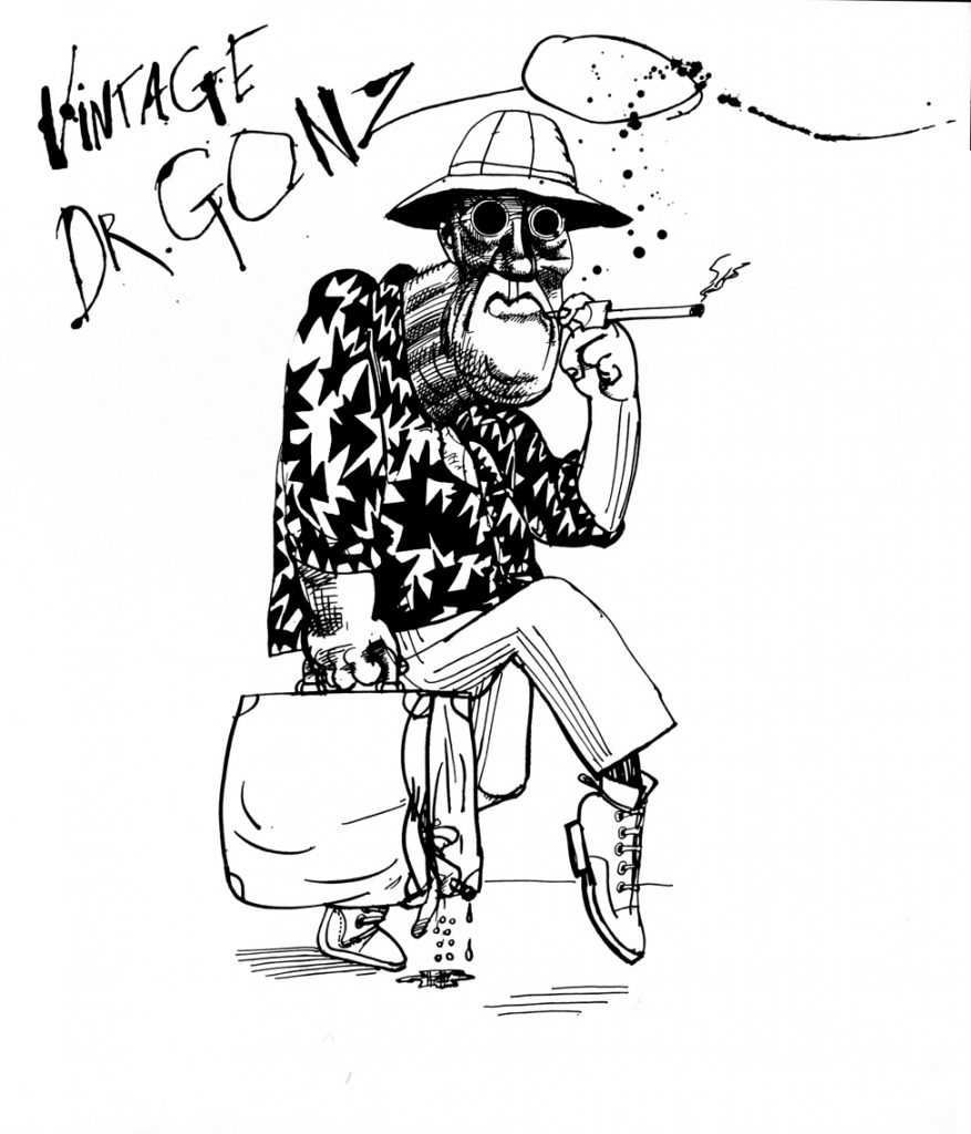 Illustration by Ralph Steadman from Fear and loathing in Las Vegas, the novel by Hunter S Thompson.