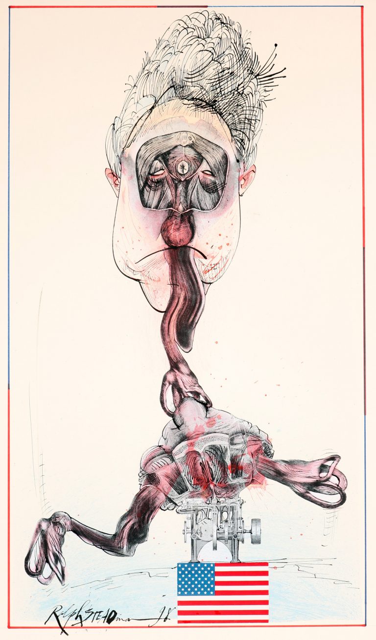 Portrait of Bill Clinton by Ralph Steadman