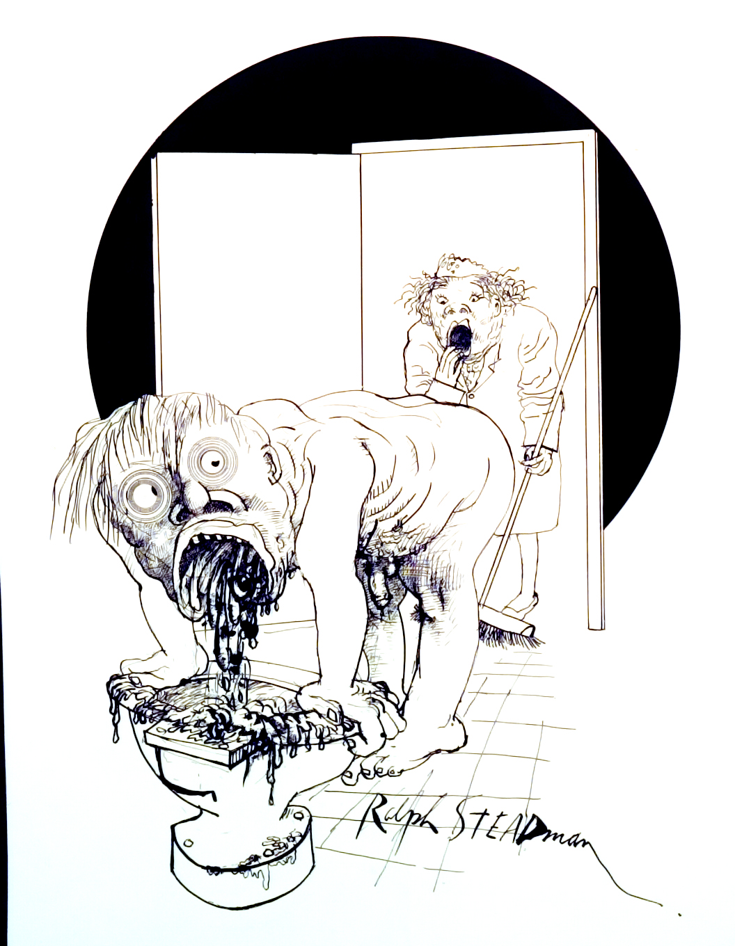 Illustration by Ralph Steadman from Fear and loathing in Las Vegas, the novel by Hunter S Thompson.