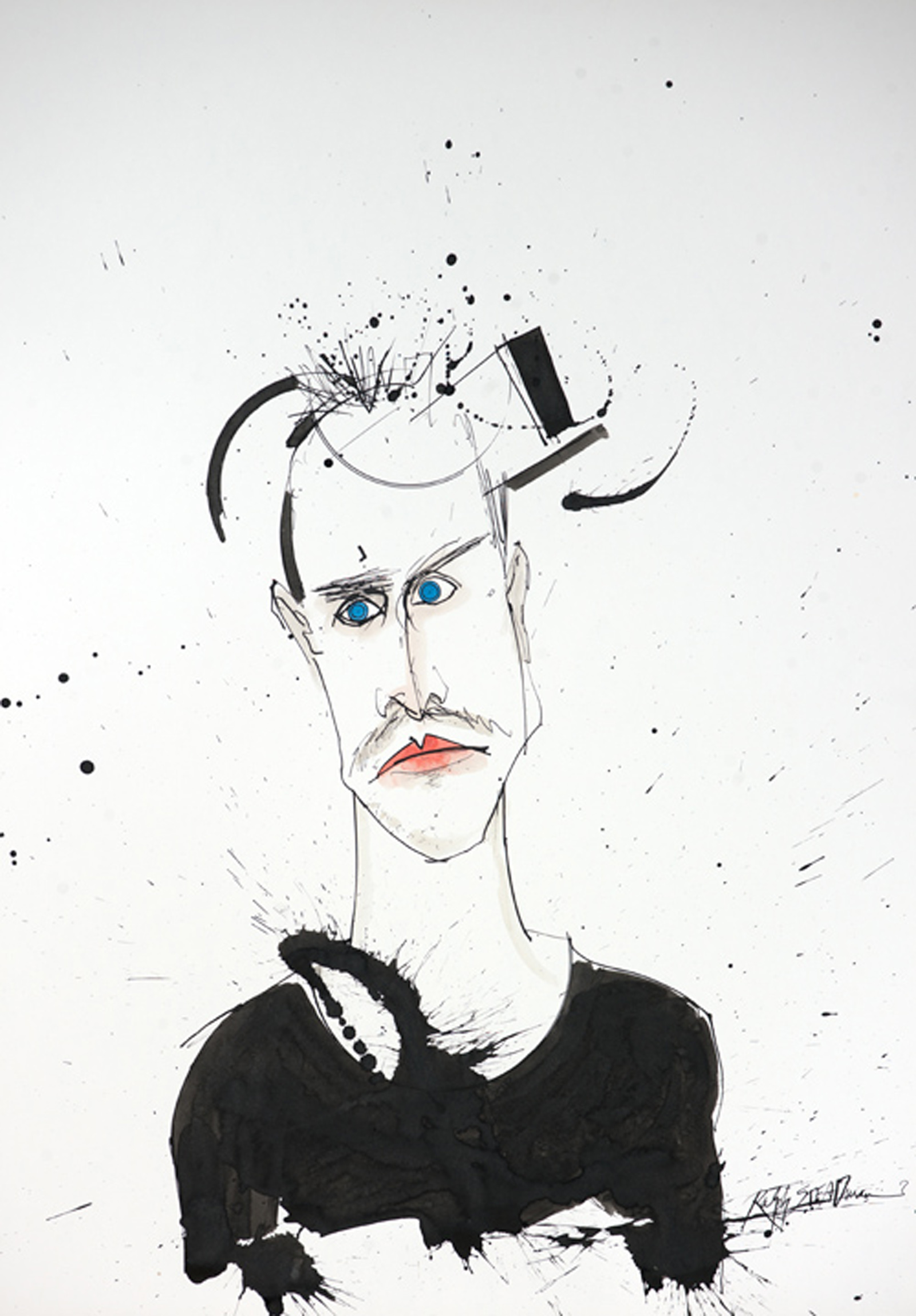 A portrait of the character, Jesse Pinkeman from the TV show, Breaking Bad by Ralph Steadman