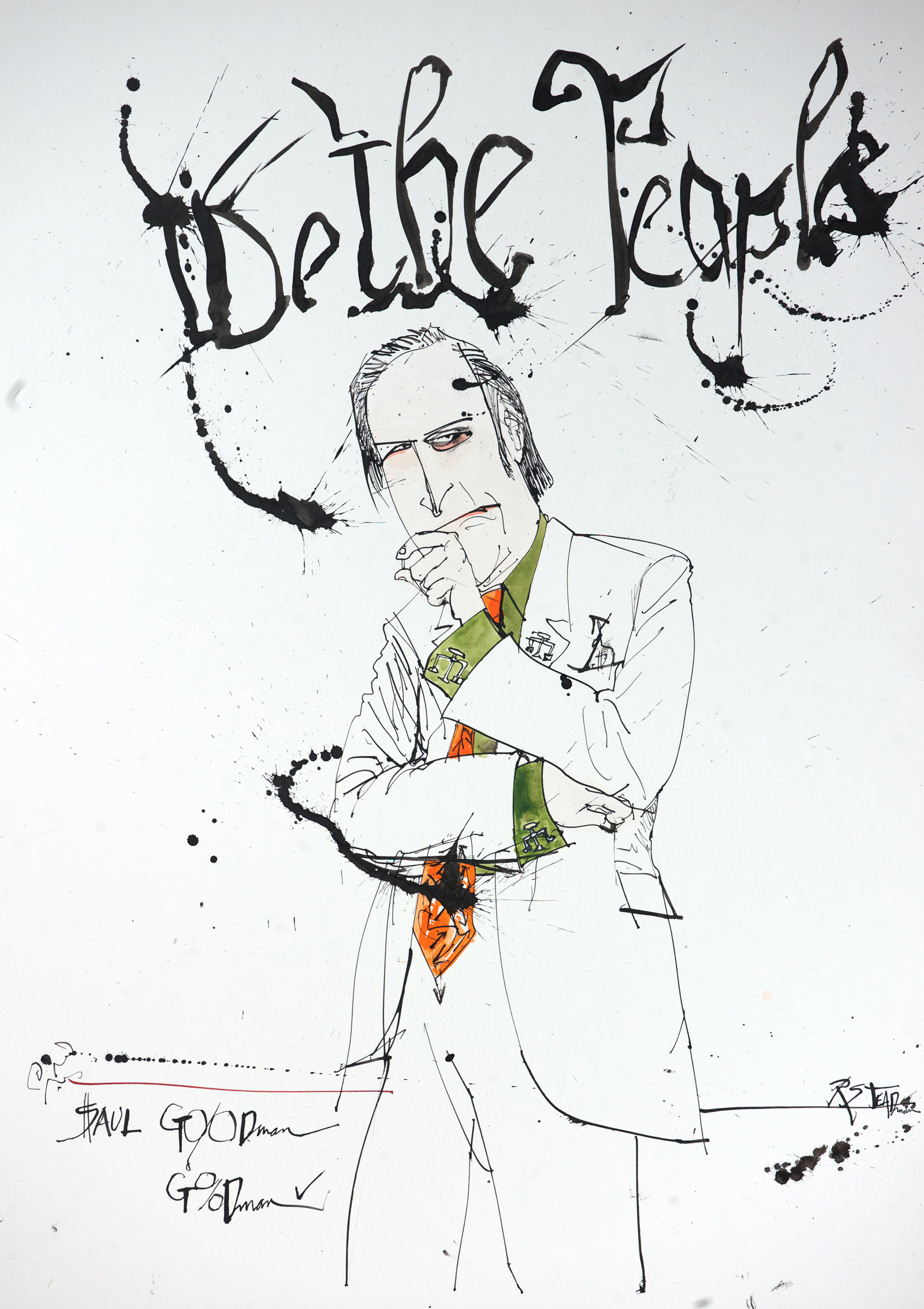 A portrait of the character, Saul Goodman from the TV show, Breaking Bad by Ralph Steadman