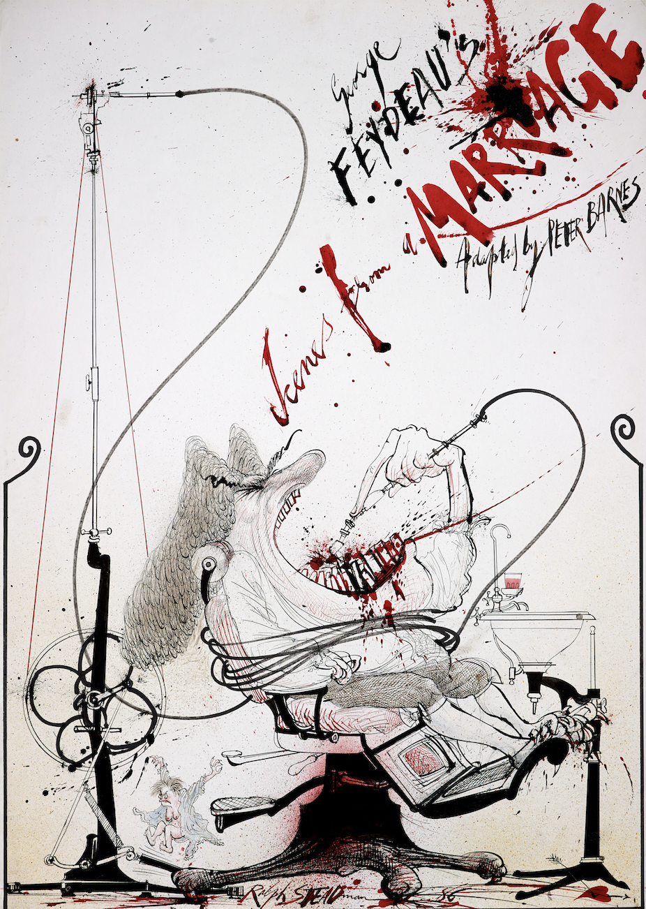 Scenes From a Marriage theatre poster artwork by Ralph Steadman